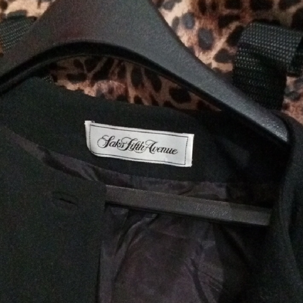 Saks Fifth Avenue Luxury Black Jacket with Rhinestone Accent - Picture 8 of 8